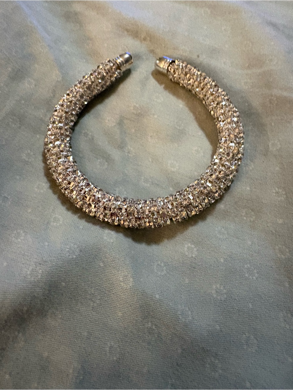 Crystal Pave Cuff Bracelet - Silver Sparkle